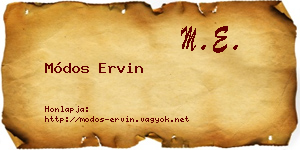 Módos Ervin névjegykártya