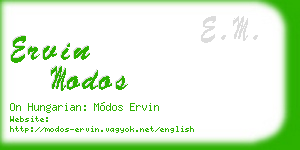 ervin modos business card