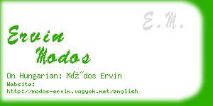 ervin modos business card
